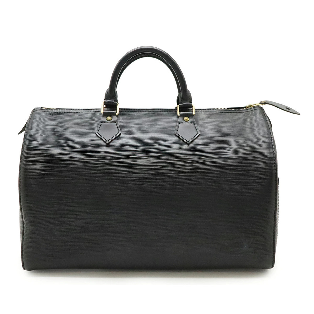 LOUIS VUITTON Epi Speedy Handbag Boston Bag Leather Noir Black